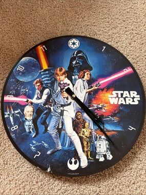 Star Wars Wall Clock — Vintage Movie Poster Design